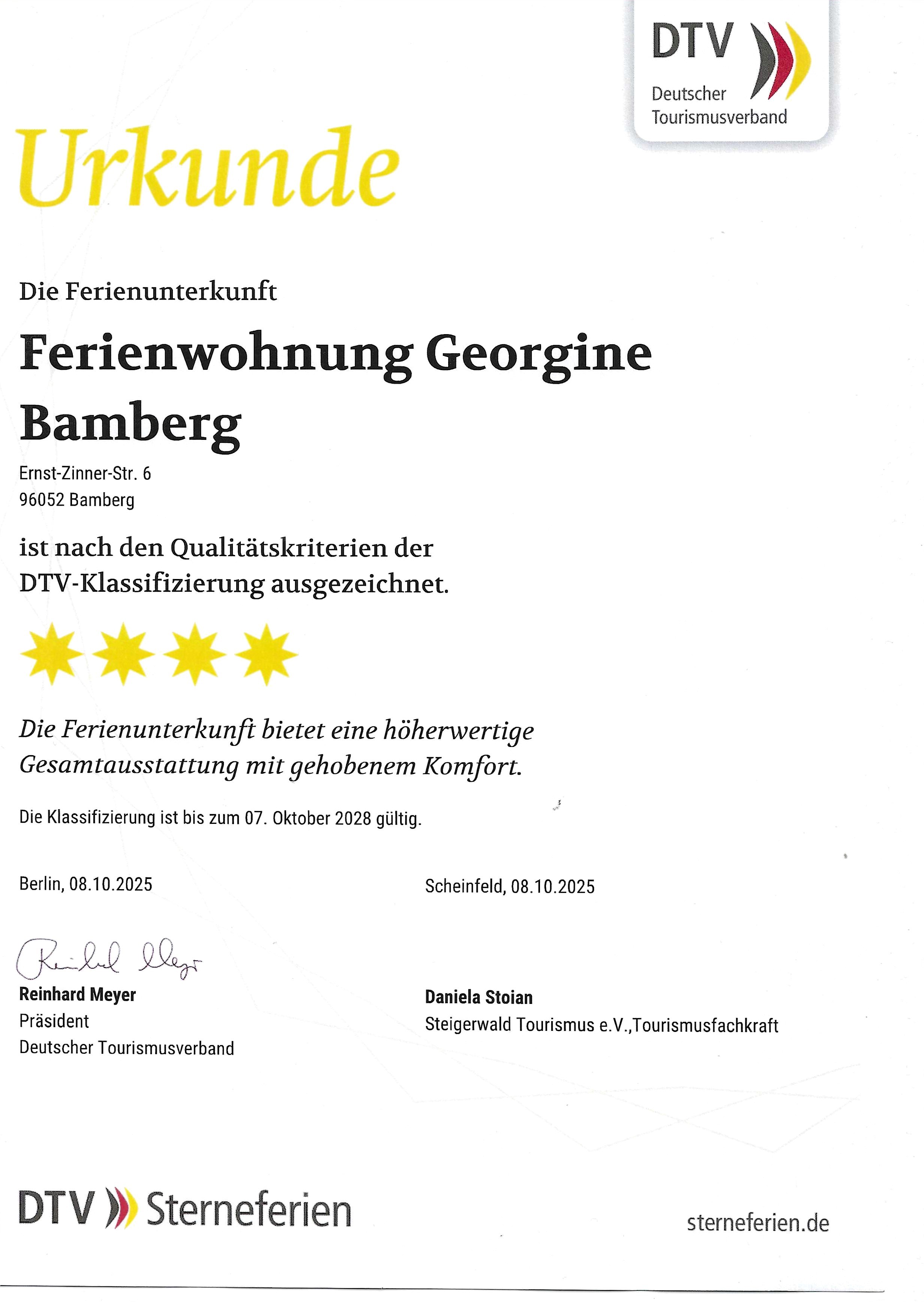 Klassifizierungsurkunde 2025